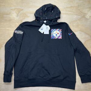 NEW XL Pittsburgh Steelers Nike 2023 Crucial Catch Club Sideline Hoodie Black
